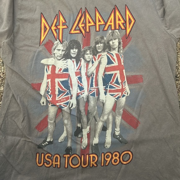 VINTAGE Def Leppard Vintage USA TOUR 1980 100% cotton T Shirt Large - Picture 3 of 3